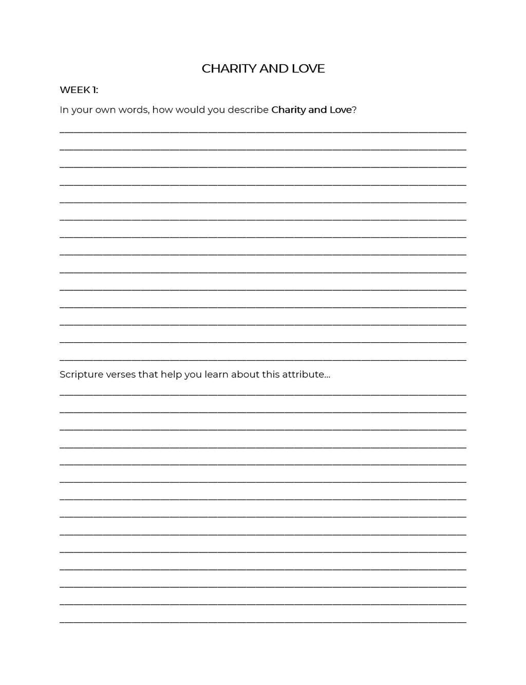 Christlike Attributes: Charity and Love Workbook