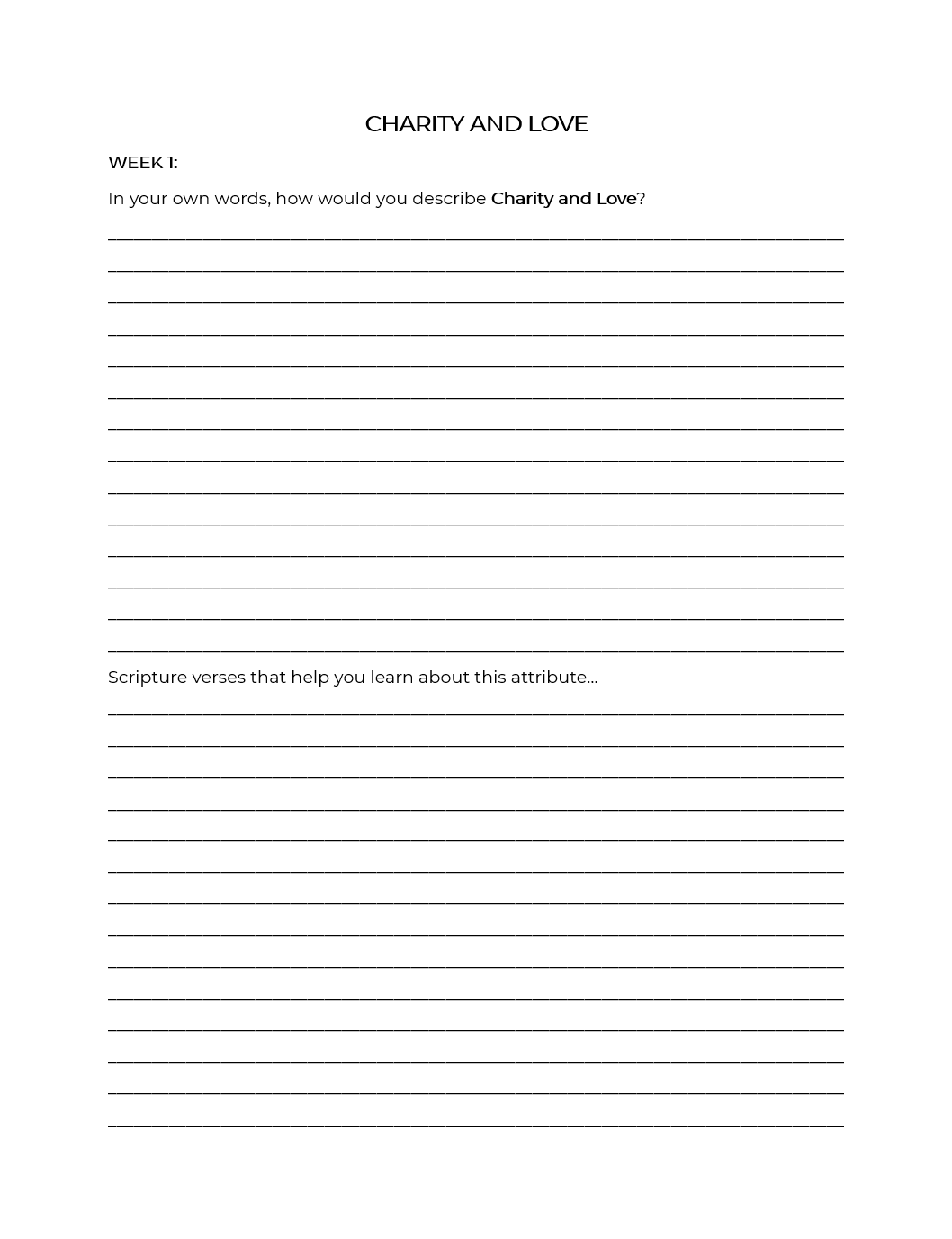Christlike Attributes: Charity and Love Workbook