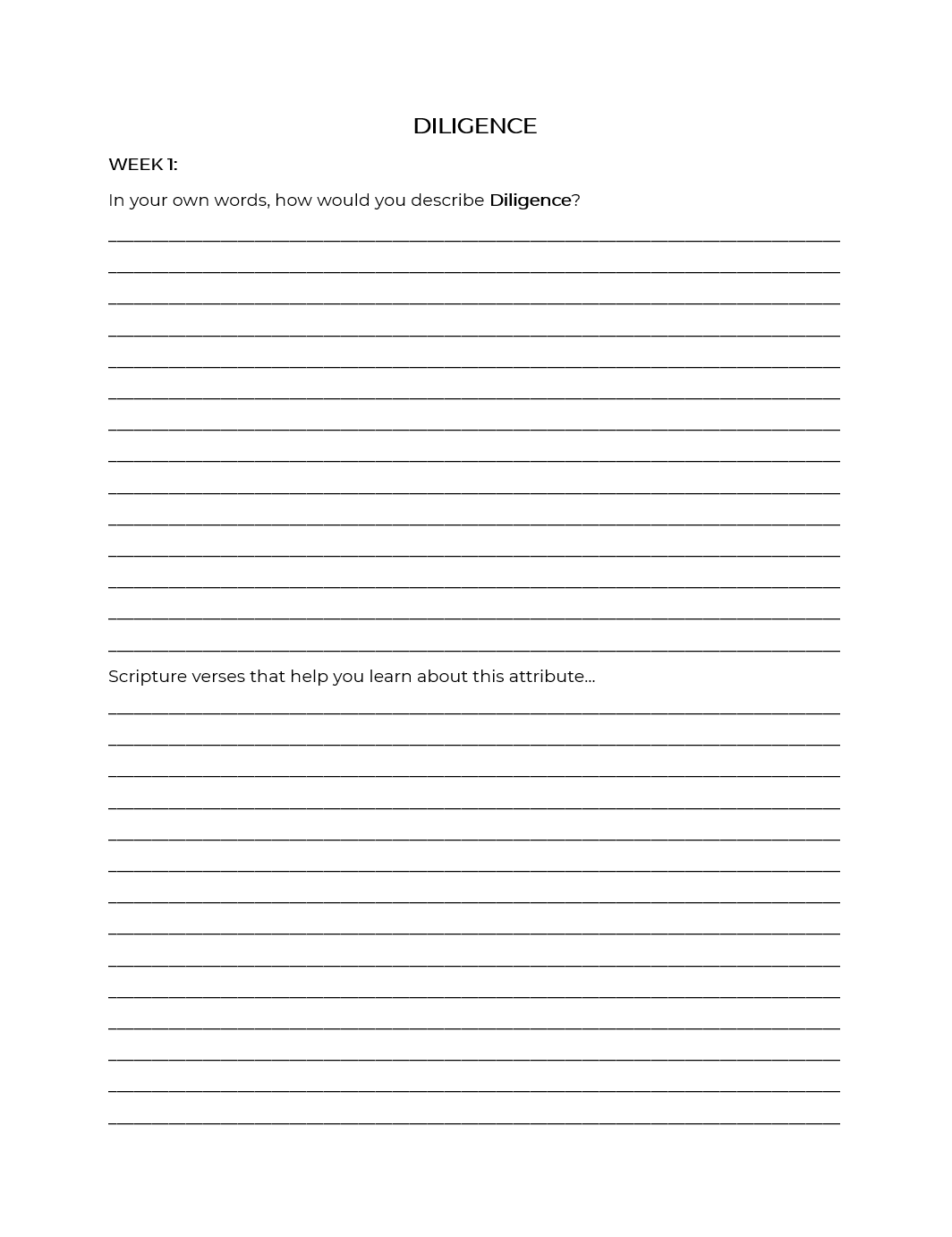 Christlike Attributes: Diligence Workbook