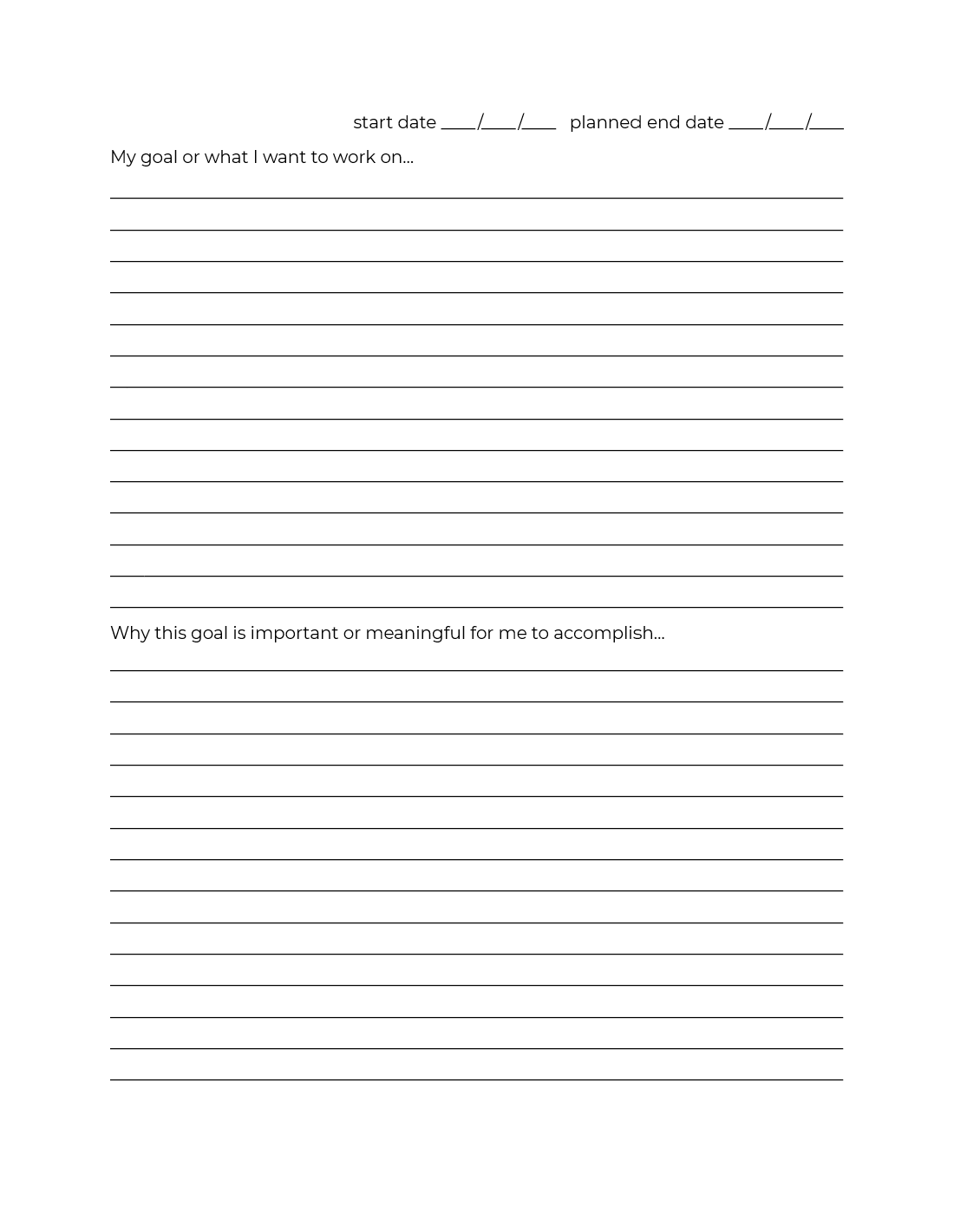 Goal Setting Journal