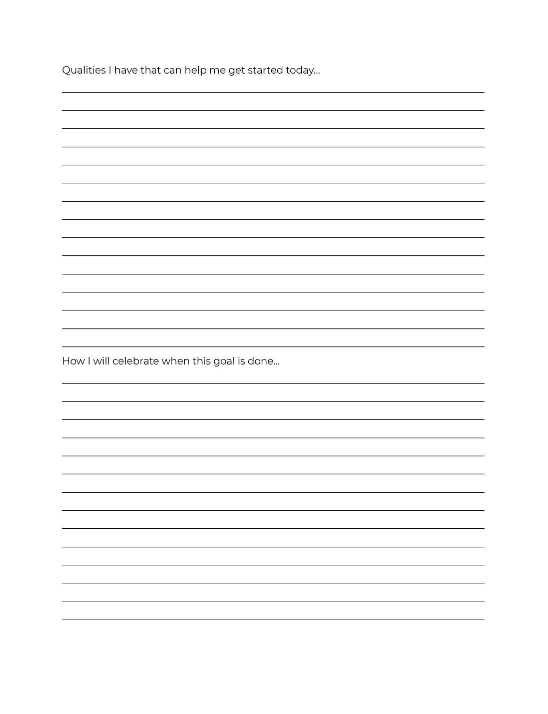 Goal Setting Journal