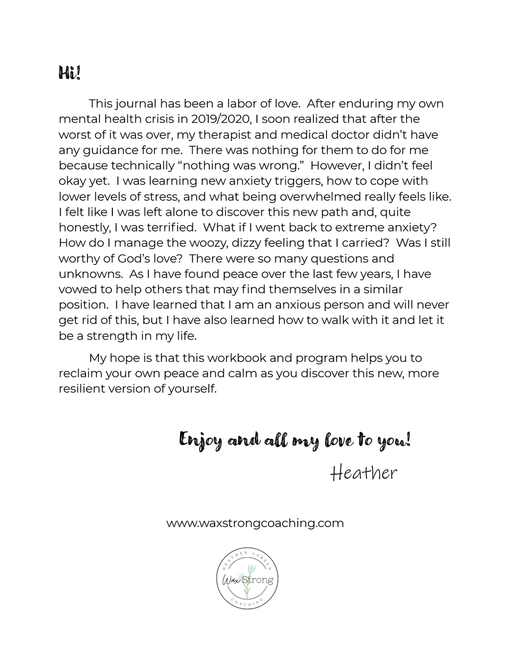 Mental Health Recovery Workbook