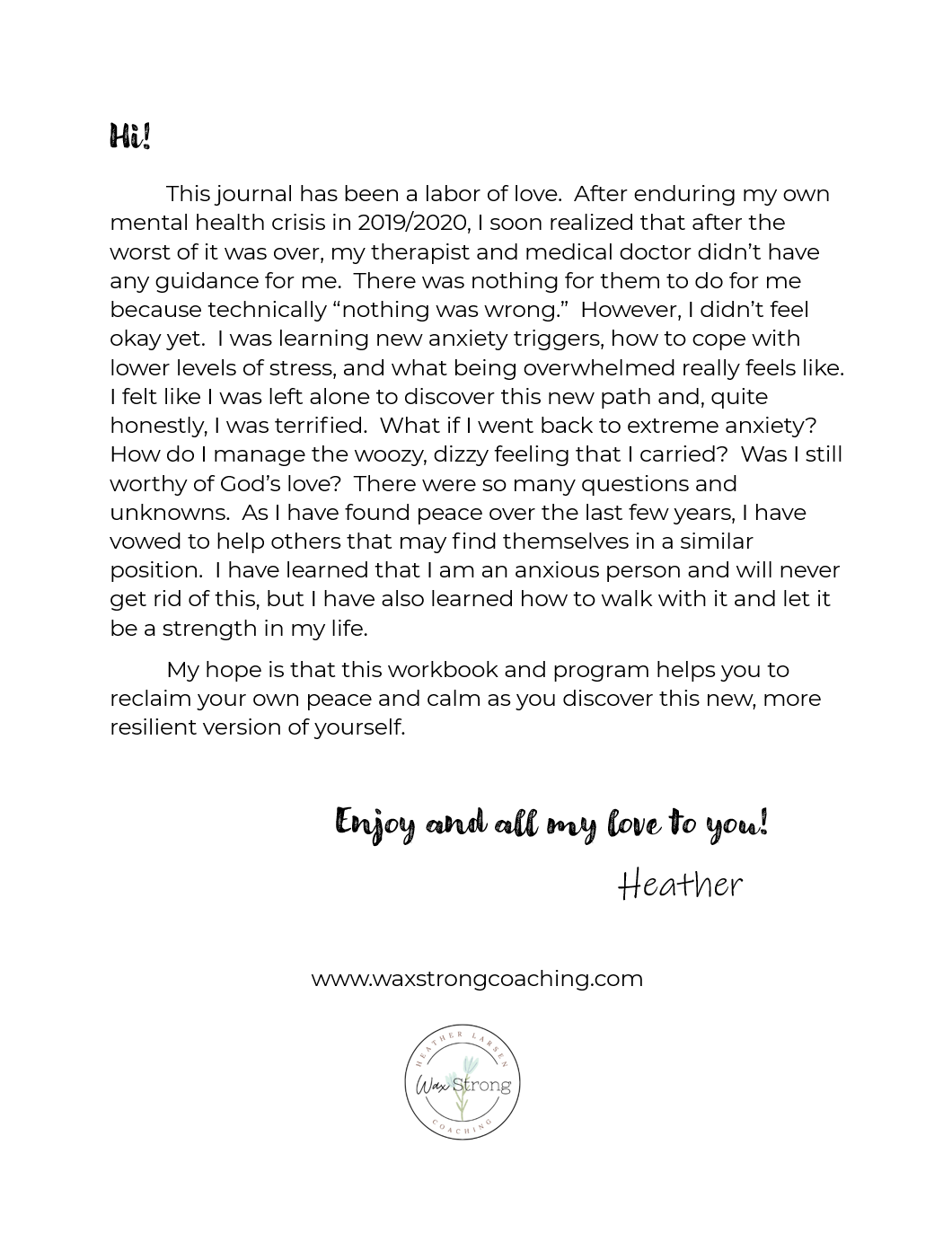 Mental Health Recovery Workbook