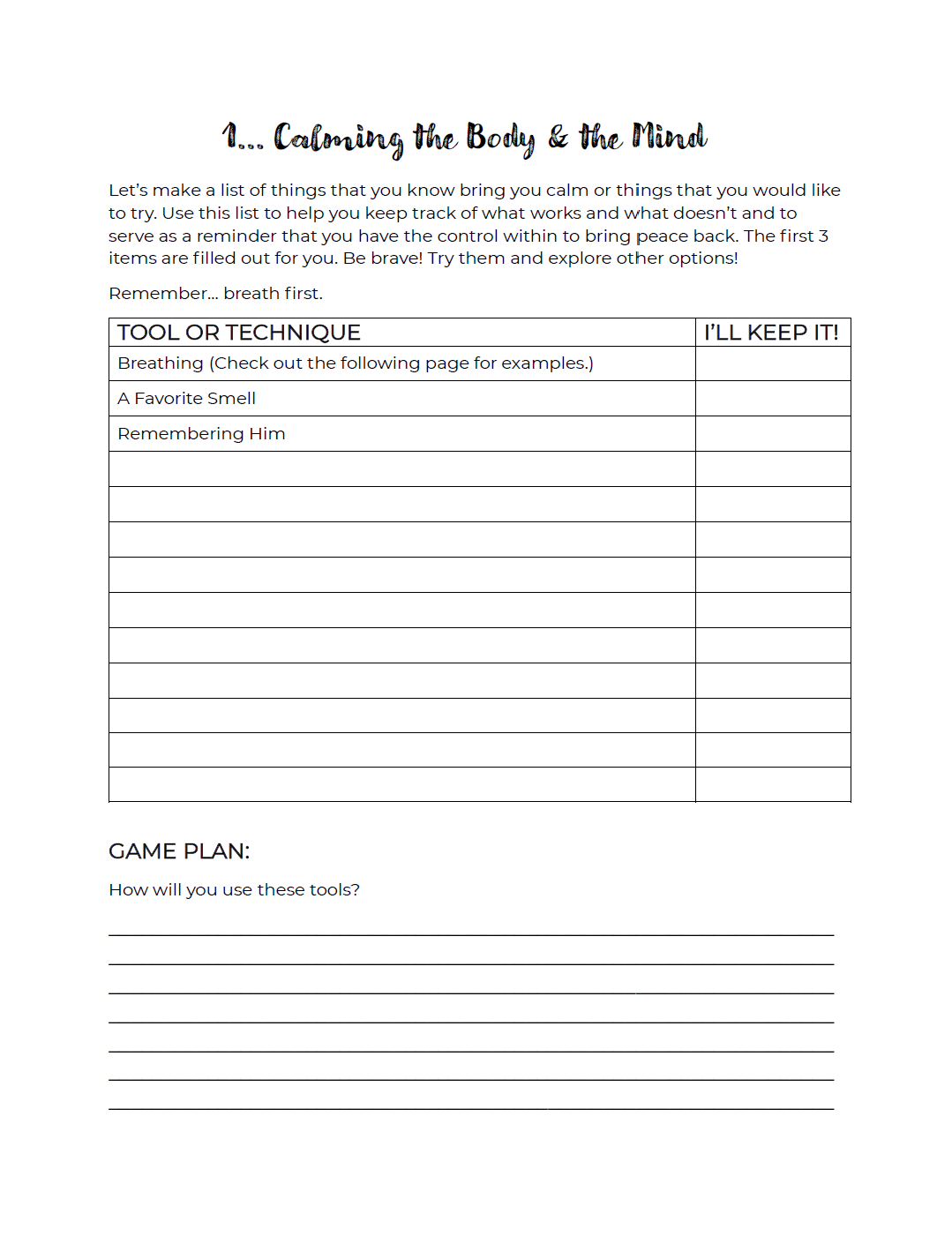 Peace Over Perfect Workbook