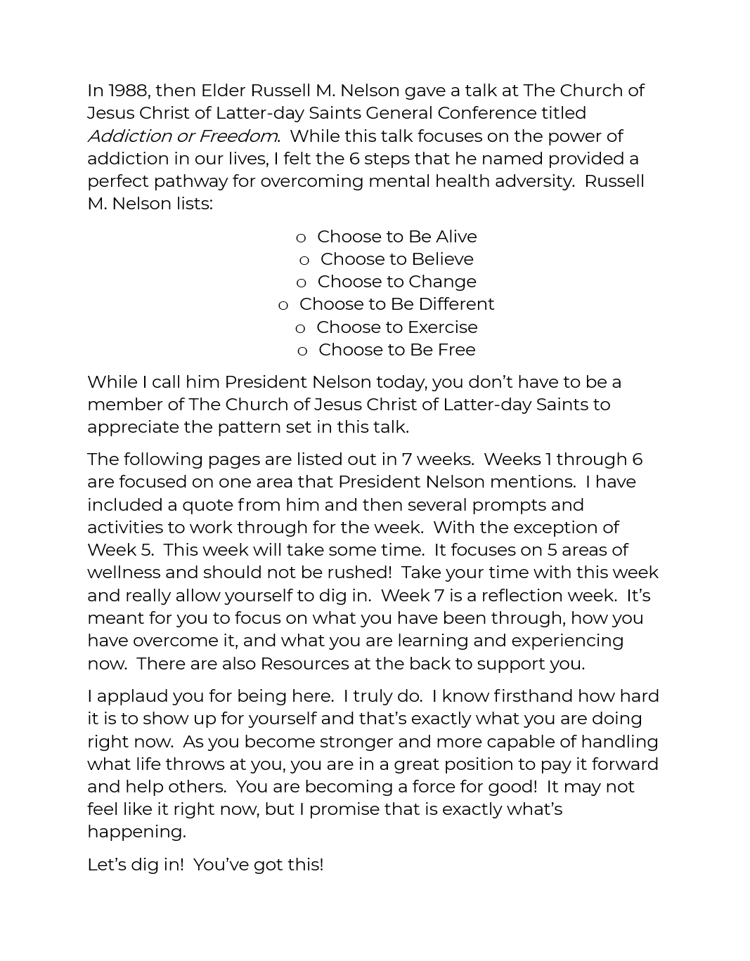 Mental Health Recovery Workbook