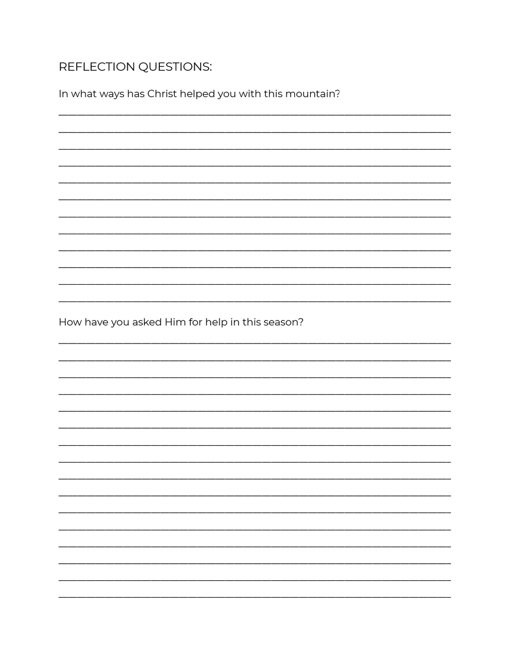 Moving Mountains Workbook