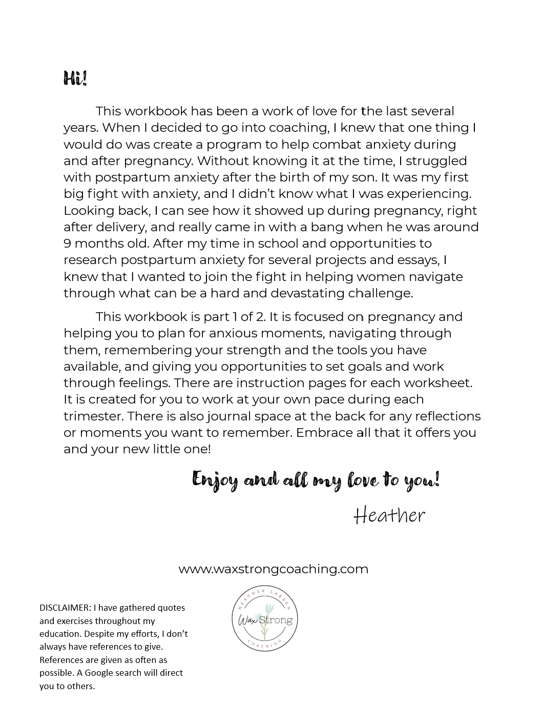 Peace in Pregnancy - Workbook 1