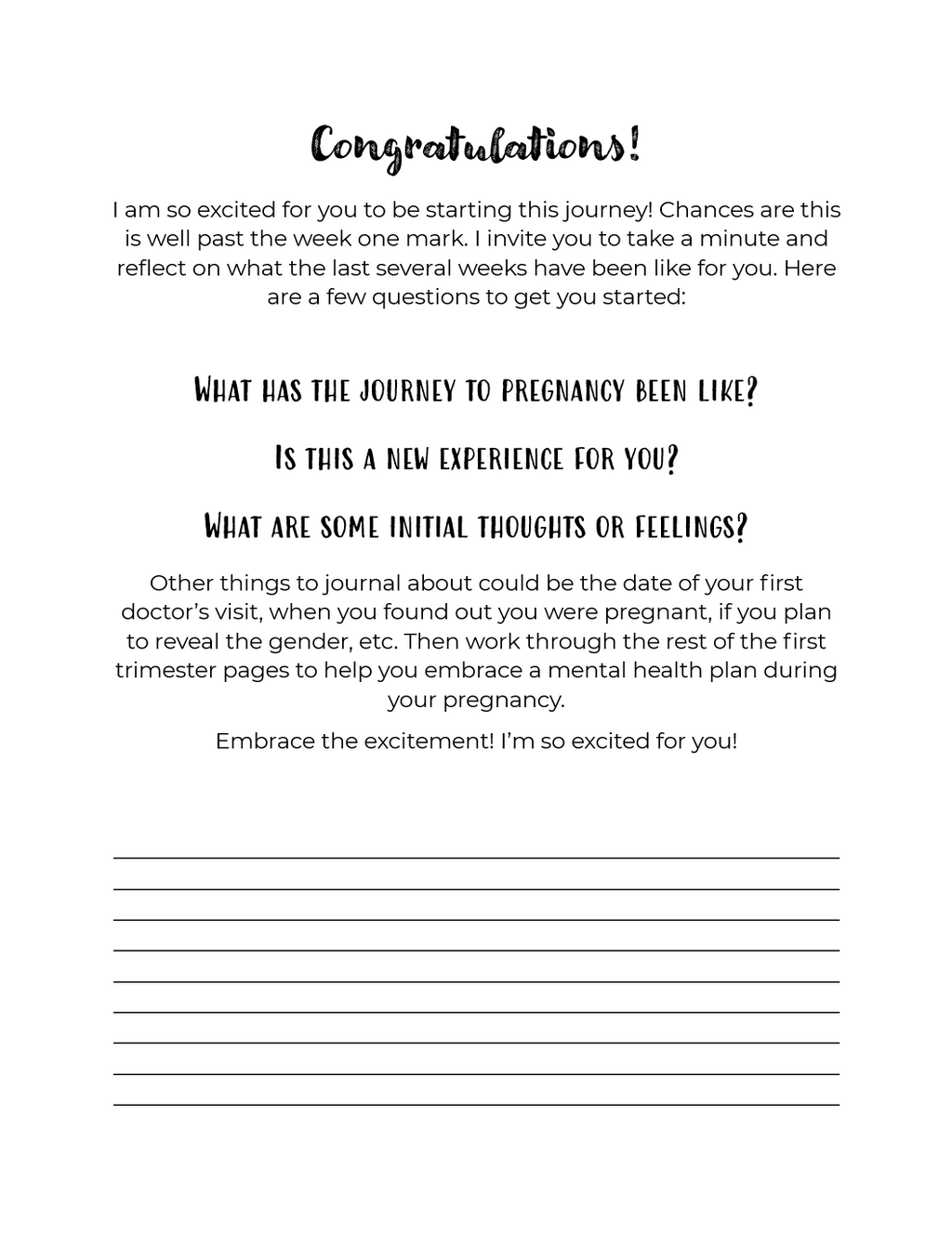 Peace in Pregnancy - Workbook 1
