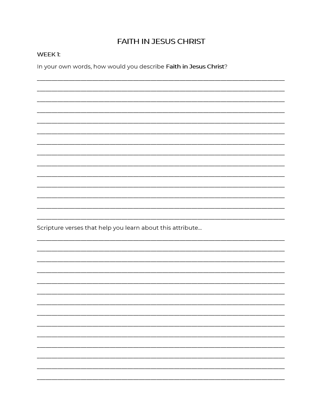 Christlike Attributes: Faith Workbook