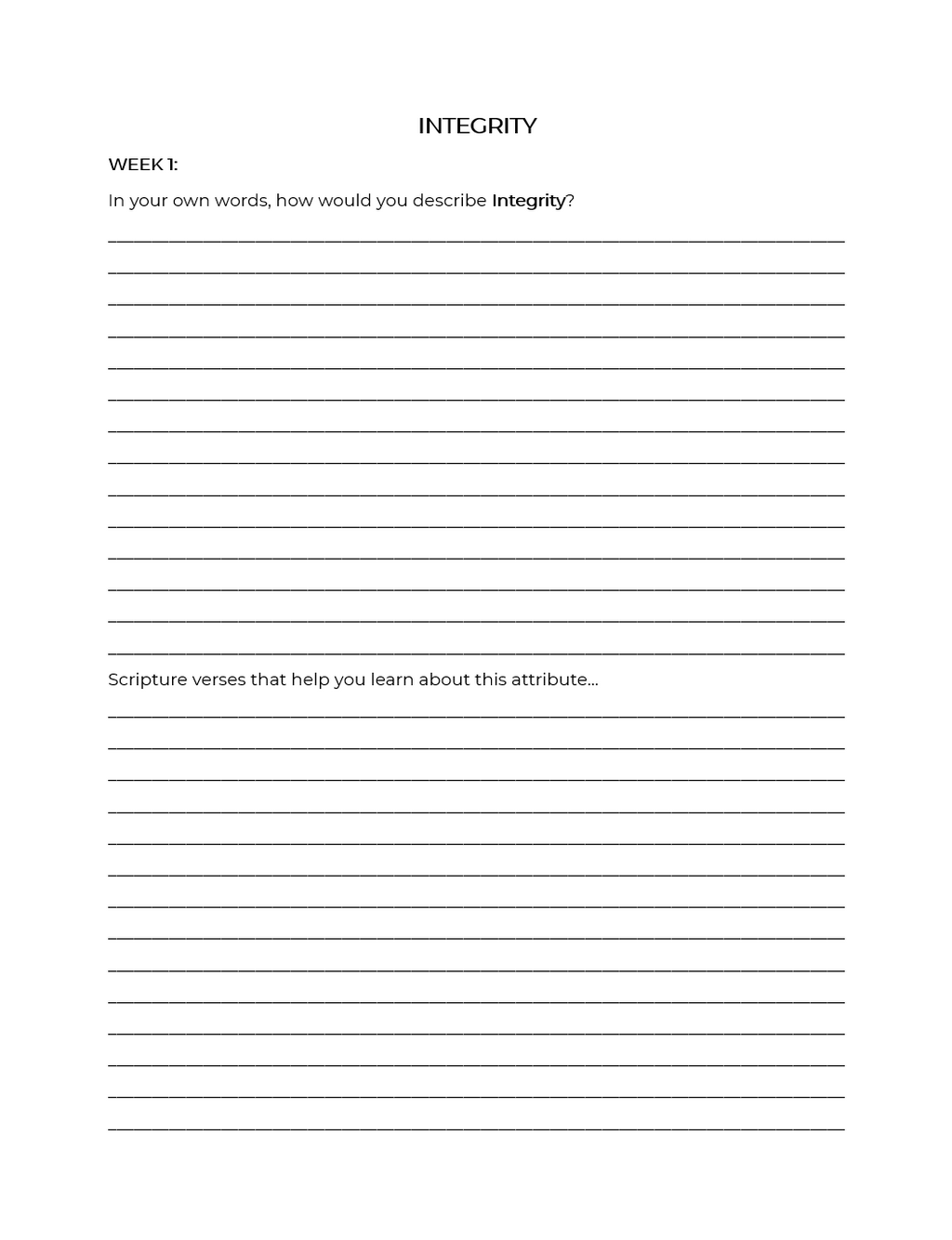 Christlike Attributes: Integrity Workbook