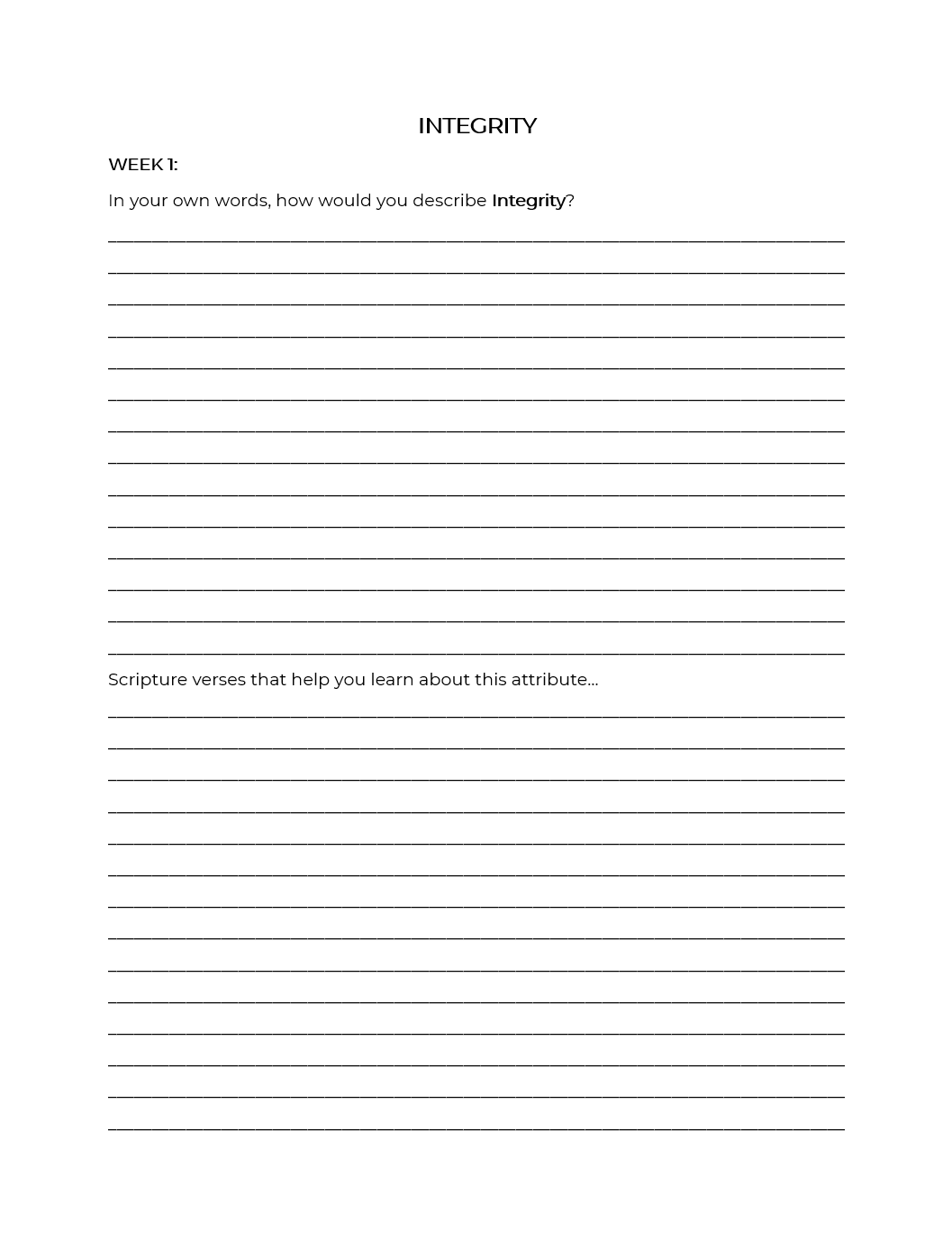 Christlike Attributes: Integrity Workbook