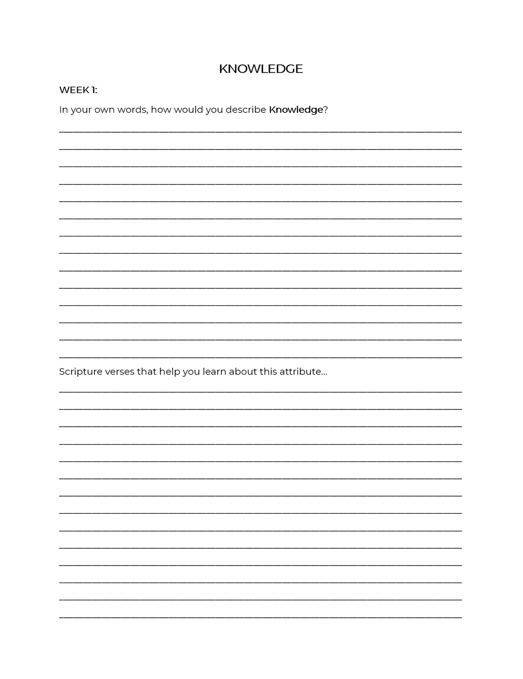 Christlike Attributes: Knowledge Workbook