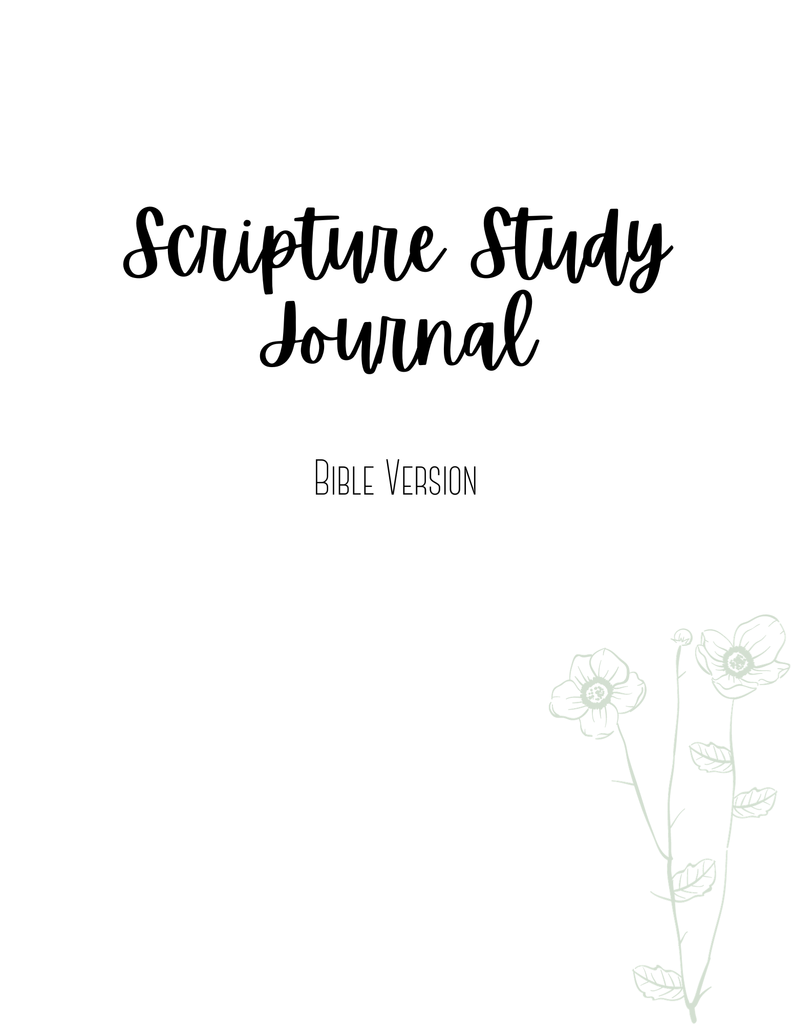 Scripture Study Journal - Bible