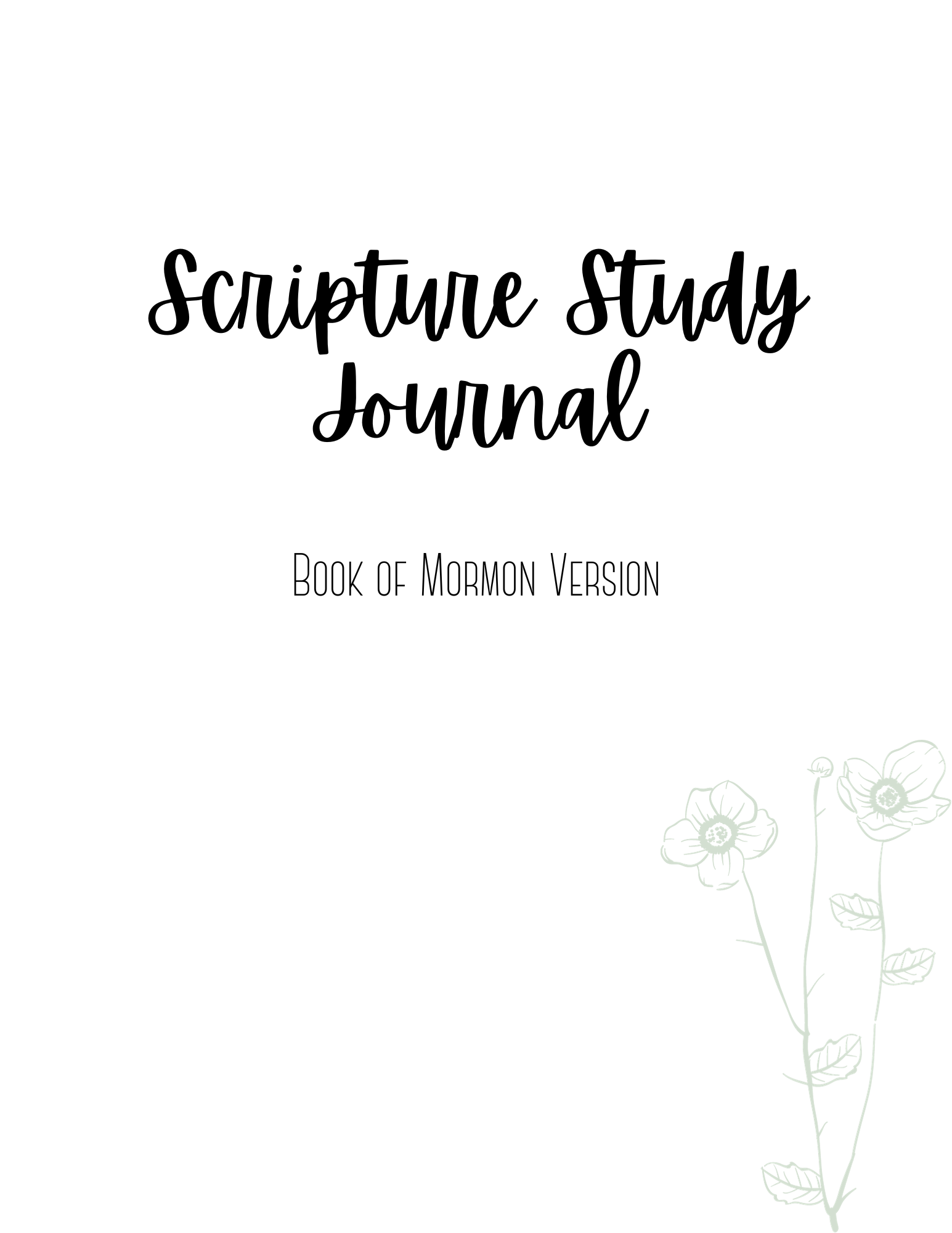 Scripture Study Journal - Book of Mormon