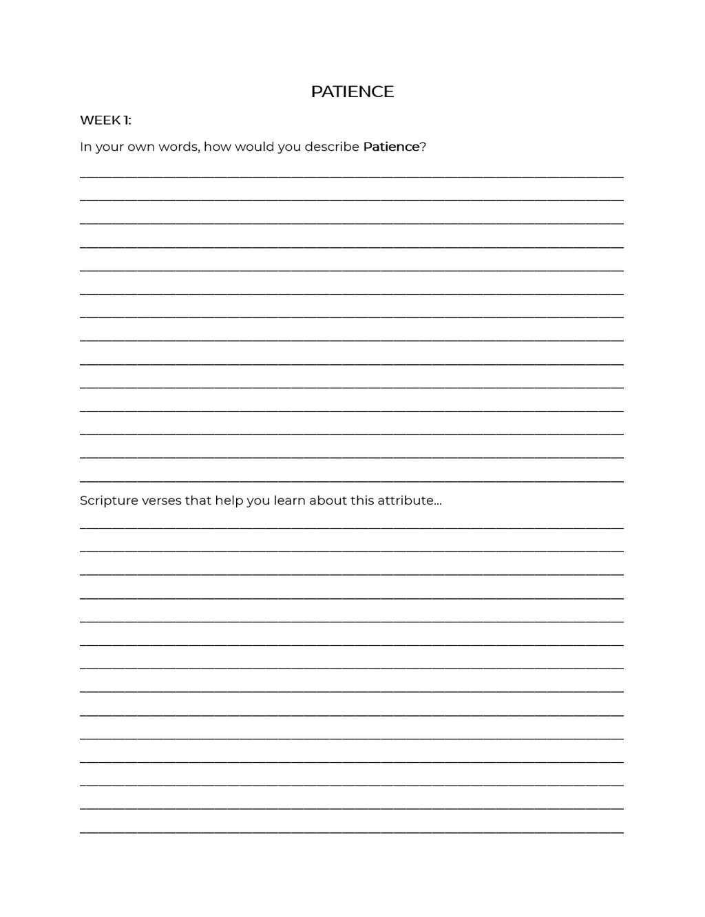 Christlike Attributes: Patience Workbook