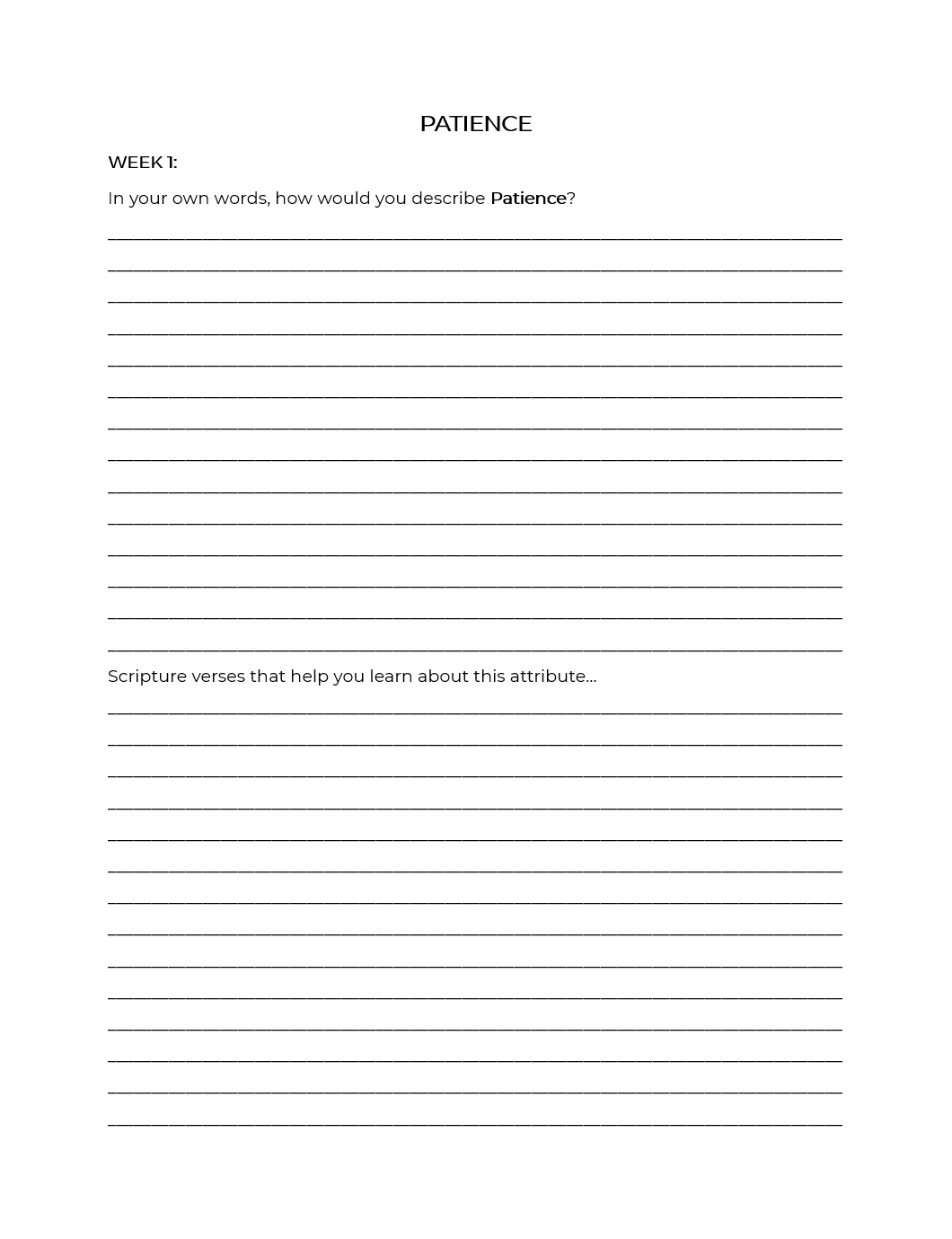 Christlike Attributes: Patience Workbook
